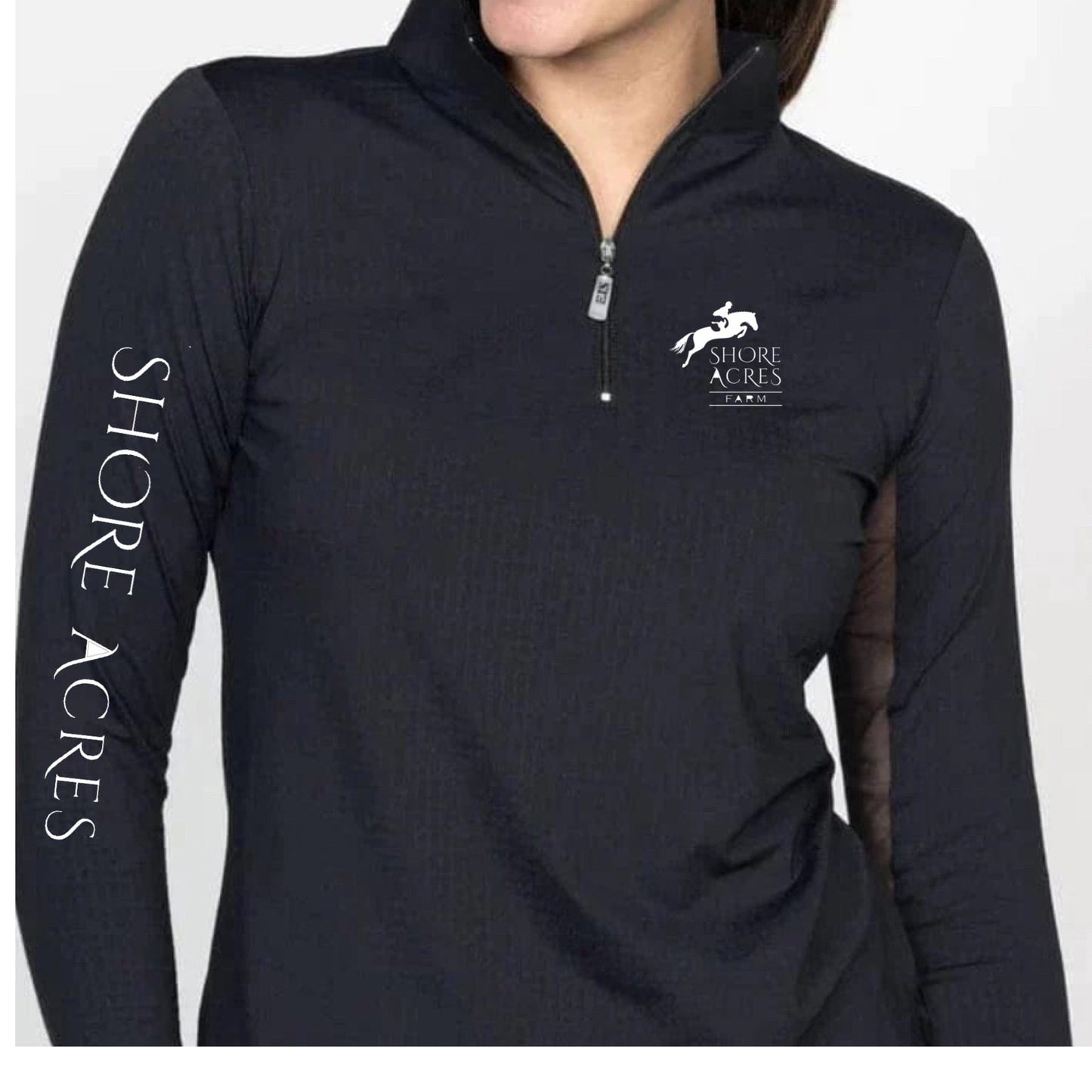Equestrian Team Apparel Black / XS / Ladies Shore Acres Farm Sun Shirt equestrian team apparel online tack store mobile tack store custom farm apparel custom show stable clothing equestrian lifestyle horse show clothing riding clothes Shore Acres Farm Sun Shirt horses equestrian tack store