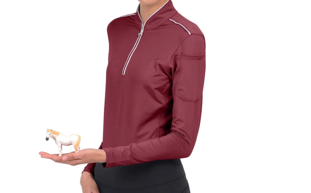 Chestnut Bay SUN SHIRT Barn Red / S Chestnut Bay- Schooling Shirt (Youth Long Sleeve) equestrian team apparel online tack store mobile tack store custom farm apparel custom show stable clothing equestrian lifestyle horse show clothing riding clothes Chestnut Bay- Schooling Shirt (Youth Long Sleeve) horses equestrian tack store