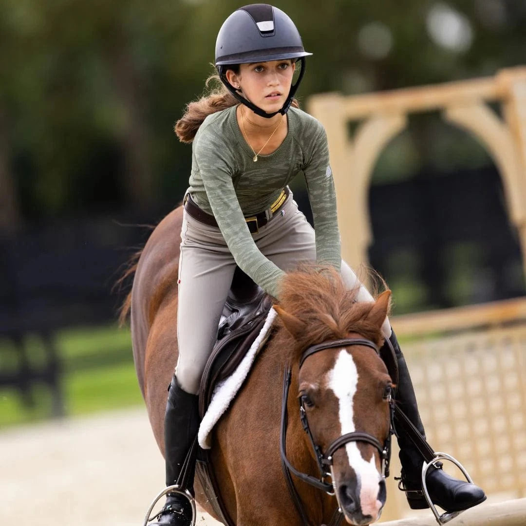 TKEQ Women's Casual Shirt TKEQ- MINI Kennedy Seamless Long Sleeve Shirt 2.0 (Wall Street Green Camo) equestrian team apparel online tack store mobile tack store custom farm apparel custom show stable clothing equestrian lifestyle horse show clothing riding clothes TKEQ- MINI Kennedy Seamless Long Sleeve Shirt 2.0 (Wall Street Green Camo) horses equestrian tack store