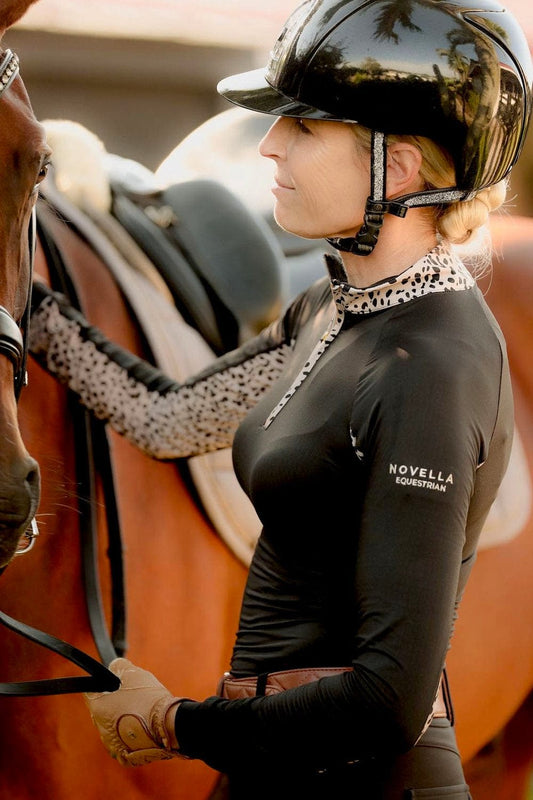 Novella Equestrian Apparel & Accessories XS Novella Equestrian- Super C 1/4 Zip (Black Cheetah) equestrian team apparel online tack store mobile tack store custom farm apparel custom show stable clothing equestrian lifestyle horse show clothing riding clothes horses equestrian tack store