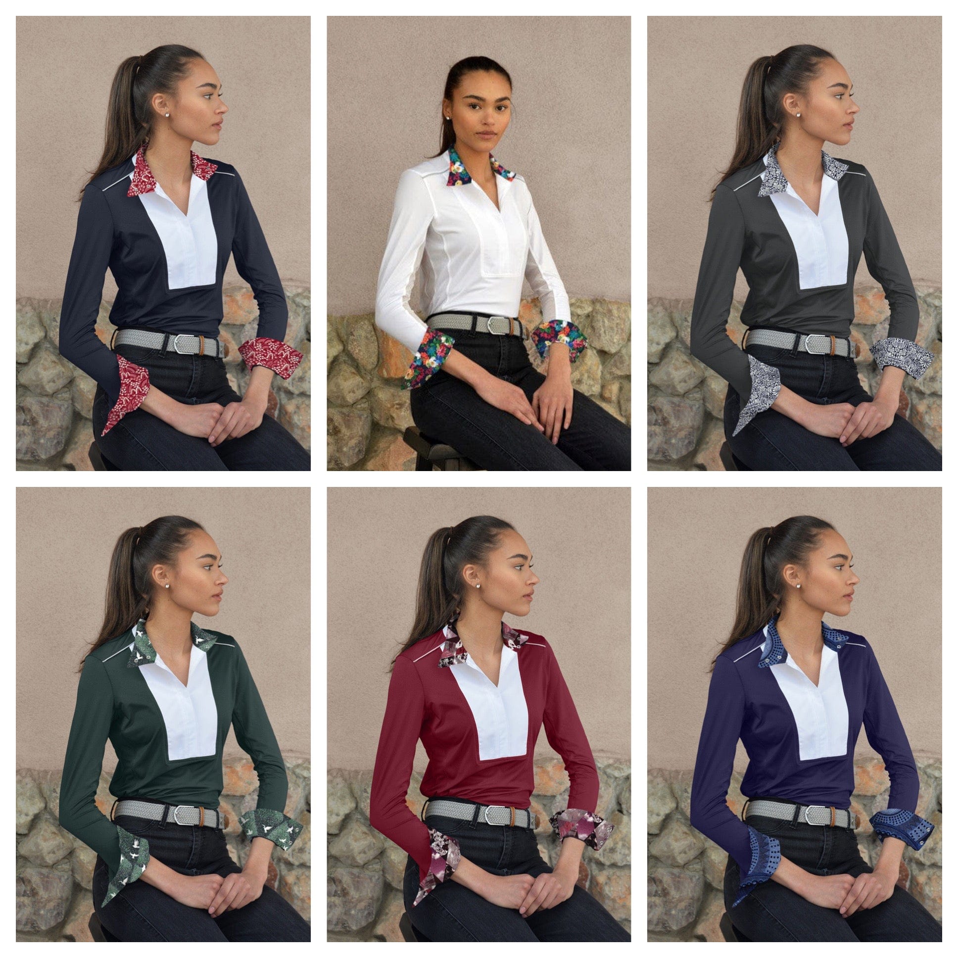 Chestnut Bay Show Shirt Chestnut Bay- SkyCool Liberty Show Shirt LS (2) equestrian team apparel online tack store mobile tack store custom farm apparel custom show stable clothing equestrian lifestyle horse show clothing riding clothes horses equestrian tack store