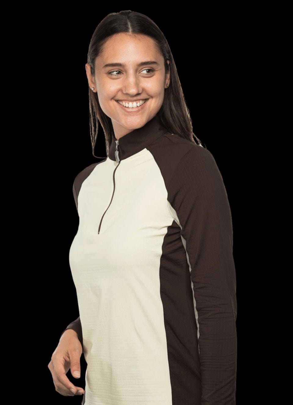 EIS Custom Team Shirts Paneled Ivory/Java EIS- Sunshirts L equestrian team apparel online tack store mobile tack store custom farm apparel custom show stable clothing equestrian lifestyle horse show clothing riding clothes horses equestrian tack store