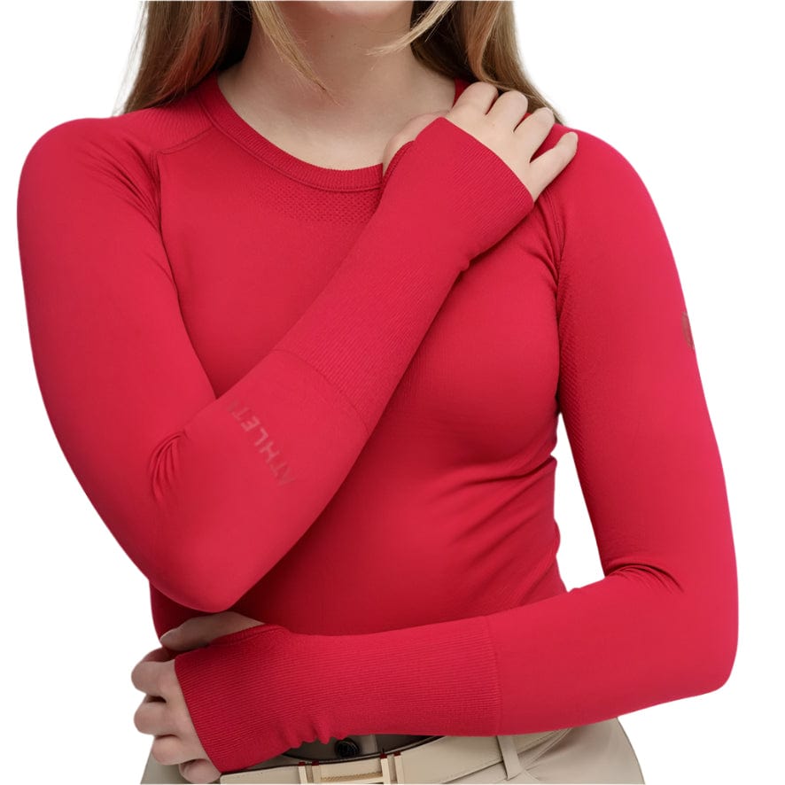 TKEQ Women's Casual Shirt TKEQ- Kennedy Seamless Long Sleeve Shirt 2.0 (Sour Cherry) equestrian team apparel online tack store mobile tack store custom farm apparel custom show stable clothing equestrian lifestyle horse show clothing riding clothes TKEQ- Kennedy Seamless Long Sleeve Shirt 2.0 (Sour Cherry) horses equestrian tack store
