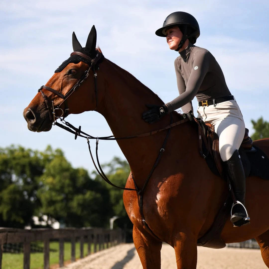TKEQ Long Sleeve Tech Shirt TKEQ- Chloe High Collar Tech Top equestrian team apparel online tack store mobile tack store custom farm apparel custom show stable clothing equestrian lifestyle horse show clothing riding clothes TKEQ- Chloe High Collar Tech Top horses equestrian tack store