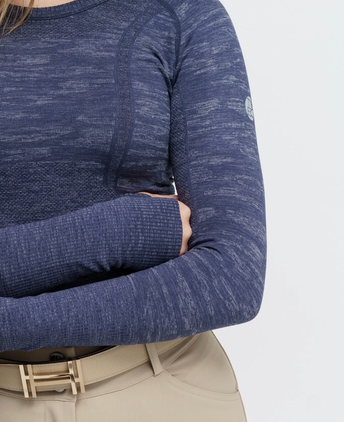 TKEQ Women's Casual Shirt TKEQ- Kennedy Seamless Short Sleeve Shirt- Mini (Denim Camo) equestrian team apparel online tack store mobile tack store custom farm apparel custom show stable clothing equestrian lifestyle horse show clothing riding clothes TKEQ- Kennedy Seamless Short Sleeve Shirt- Mini (Denim Camo) horses equestrian tack store