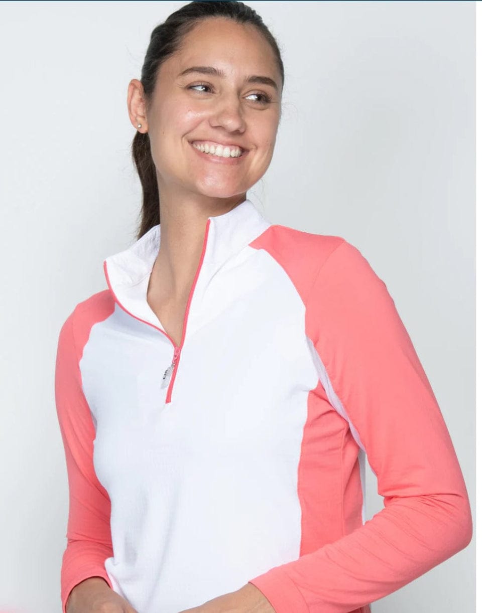 EIS Custom Team Shirts White/Watermelon EIS- Sunshirts L equestrian team apparel online tack store mobile tack store custom farm apparel custom show stable clothing equestrian lifestyle horse show clothing riding clothes horses equestrian tack store