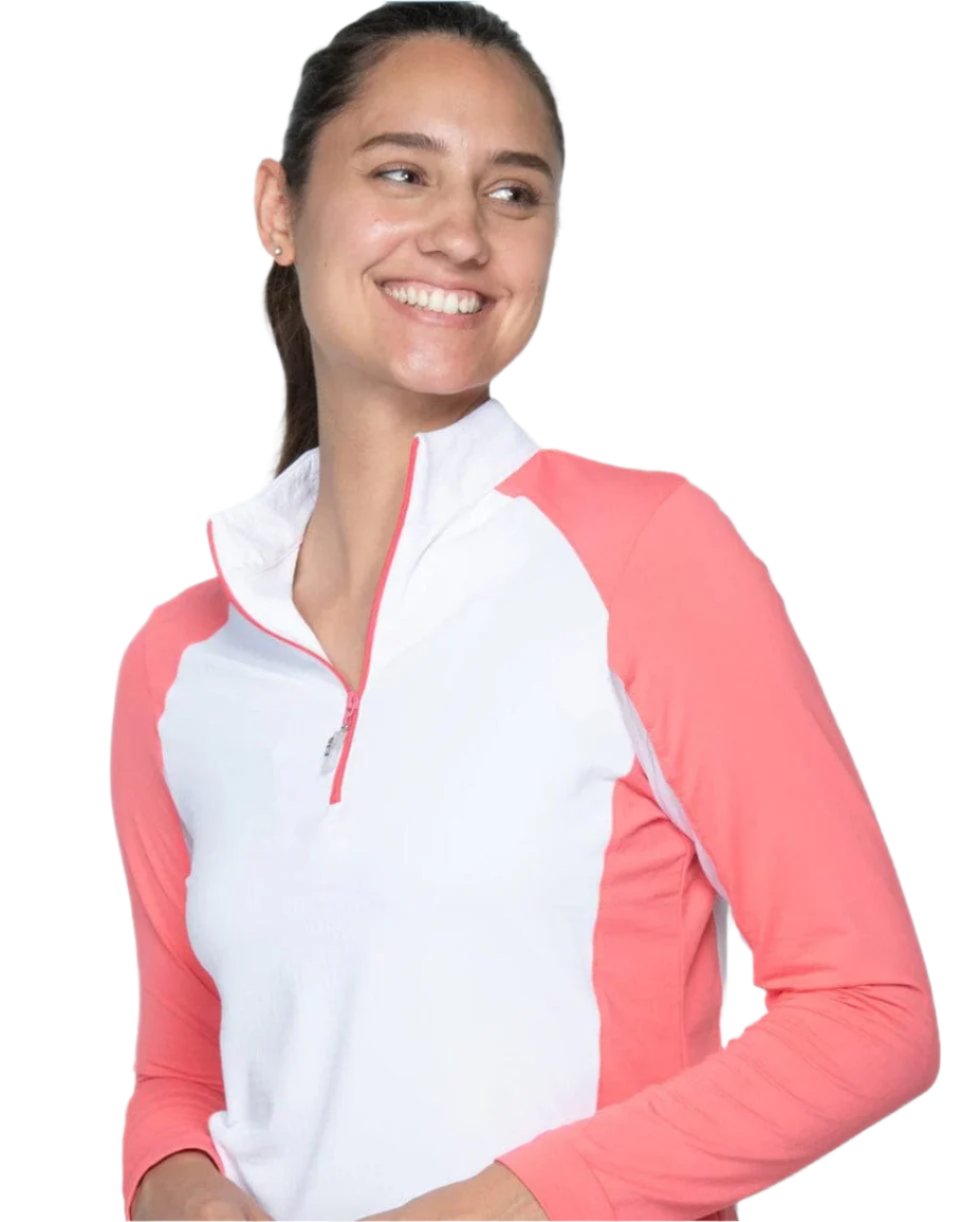 EIS Custom Team Shirts White/Watermelon EIS- Sunshirts XS equestrian team apparel online tack store mobile tack store custom farm apparel custom show stable clothing equestrian lifestyle horse show clothing riding clothes horses equestrian tack store