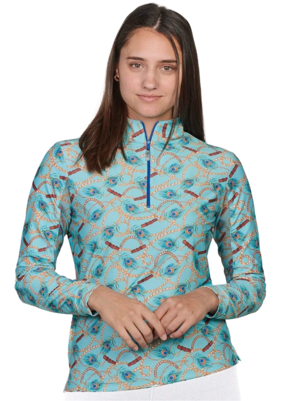 EIS Custom Team Shirts Peacock Pattern EIS- Sunshirts XS equestrian team apparel online tack store mobile tack store custom farm apparel custom show stable clothing equestrian lifestyle horse show clothing riding clothes horses equestrian tack store