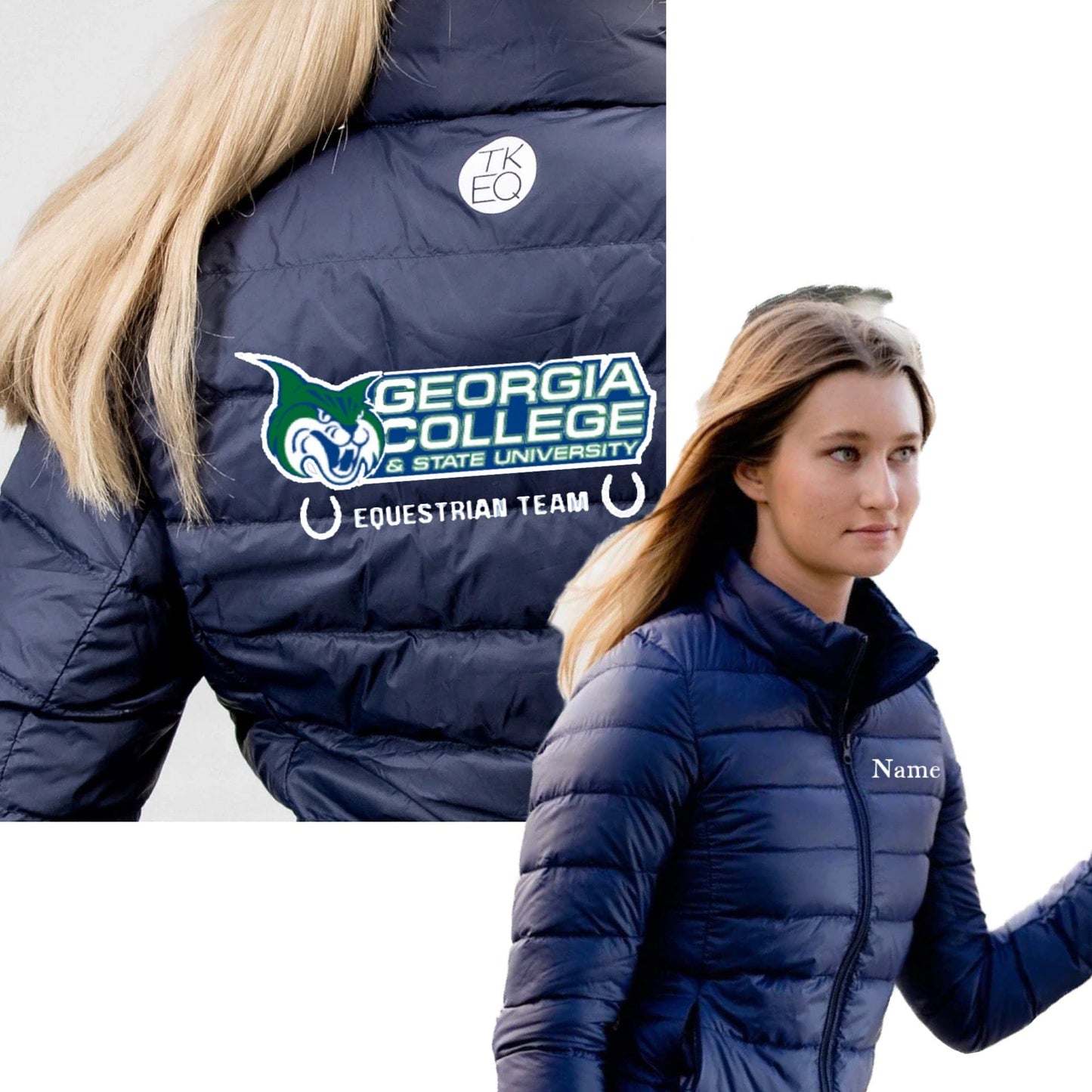 Equestrian Team Apparel Georgia College- TKEQ Puffy Jacket equestrian team apparel online tack store mobile tack store custom farm apparel custom show stable clothing equestrian lifestyle horse show clothing riding clothes Georgia College- TKEQ Puffy Jacket horses equestrian tack store