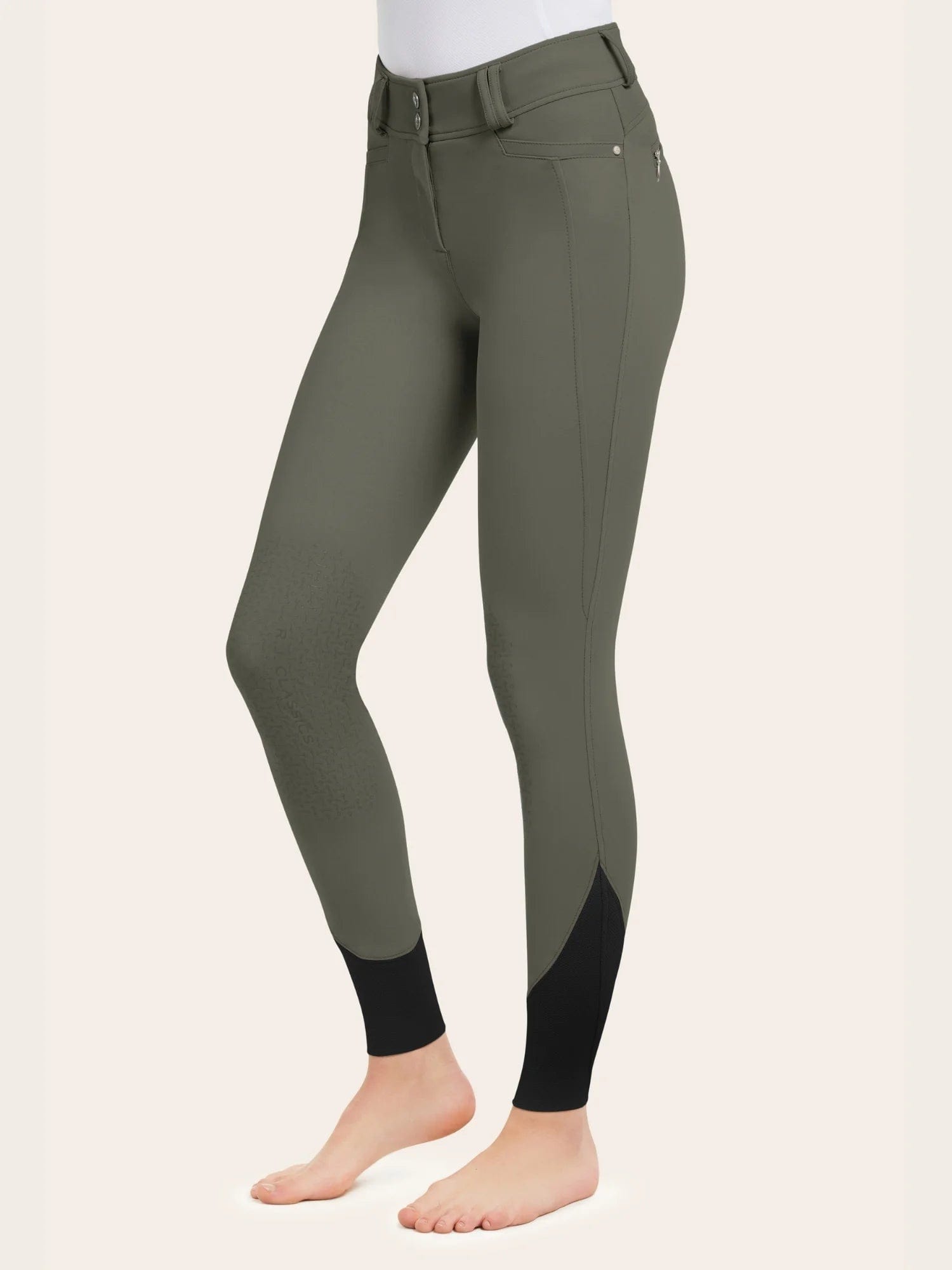RJ Classics Breeches Dusty Olive / 22 RJ Classics- Hayden Breeches Silicone Knee equestrian team apparel online tack store mobile tack store custom farm apparel custom show stable clothing equestrian lifestyle horse show clothing riding clothes RJ Classics- Hayden Breeches Silicone Knee horses equestrian tack store