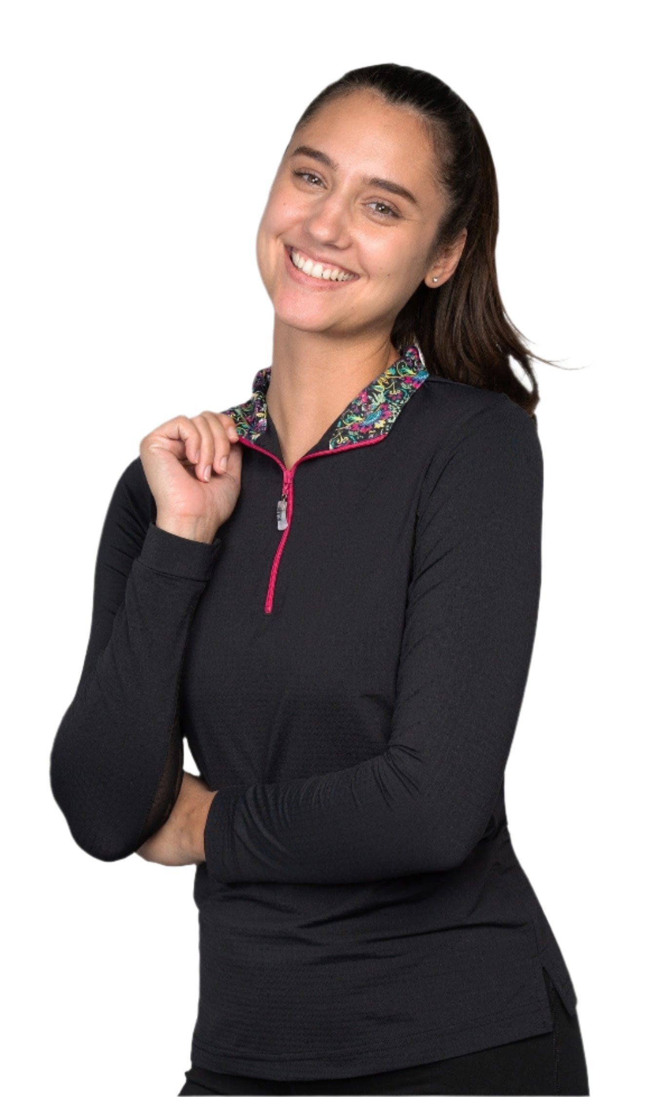 EIS Custom Team Shirts Black/Rainbow Garden EIS- Sunshirts (XL) equestrian team apparel online tack store mobile tack store custom farm apparel custom show stable clothing equestrian lifestyle horse show clothing riding clothes horses equestrian tack store