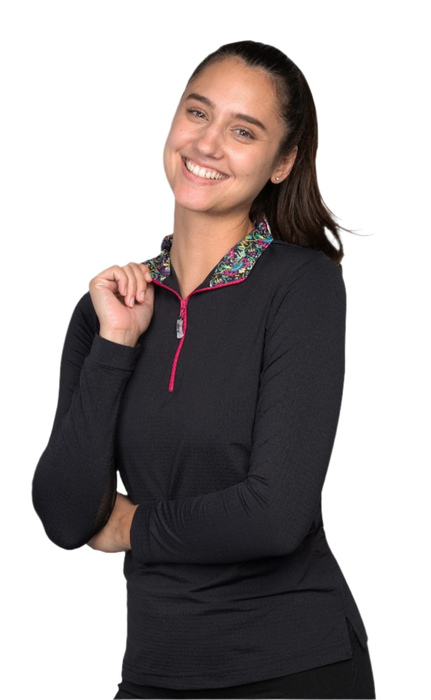 EIS Custom Team Shirts Black/Rainbow Garden EIS- Sunshirts (M) equestrian team apparel online tack store mobile tack store custom farm apparel custom show stable clothing equestrian lifestyle horse show clothing riding clothes horses equestrian tack store
