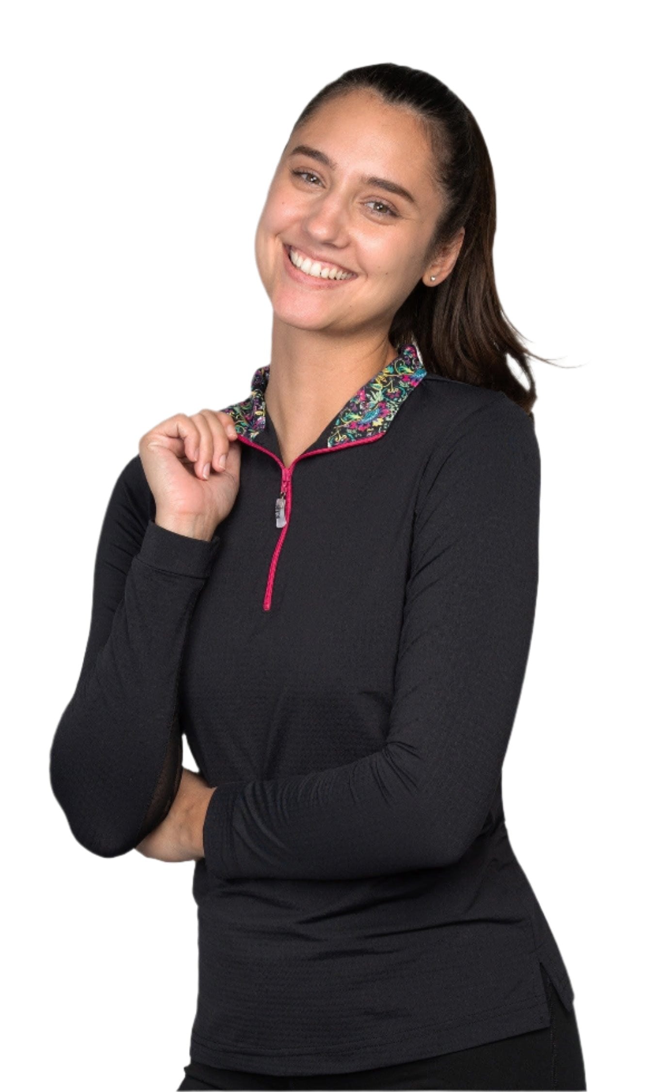 EIS Custom Team Shirts Black/Rainbow Garden EIS- Sunshirts (XS) equestrian team apparel online tack store mobile tack store custom farm apparel custom show stable clothing equestrian lifestyle horse show clothing riding clothes horses equestrian tack store