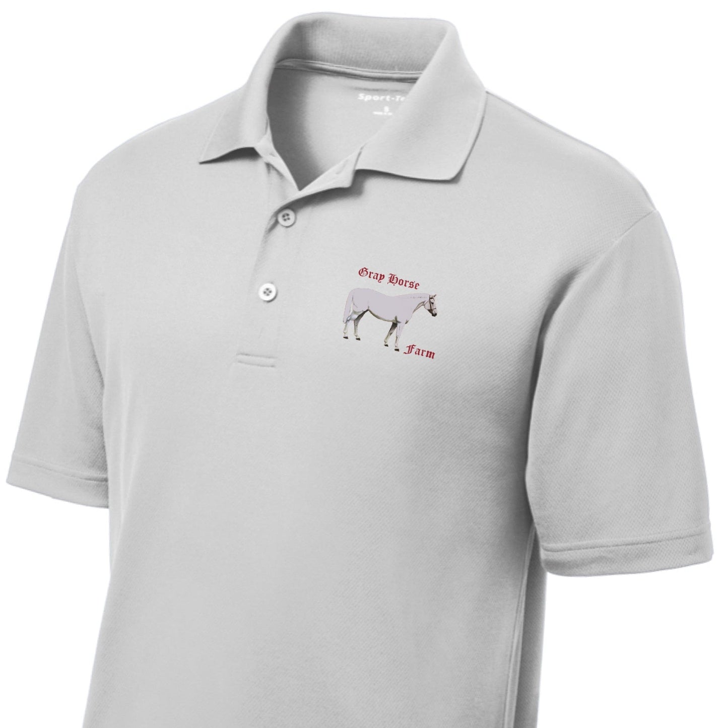 Equestrian Team Apparel Grey Horse Farm - Polo Shirts equestrian team apparel online tack store mobile tack store custom farm apparel custom show stable clothing equestrian lifestyle horse show clothing riding clothes Grey Horse Farm - Polo Shirts horses equestrian tack store
