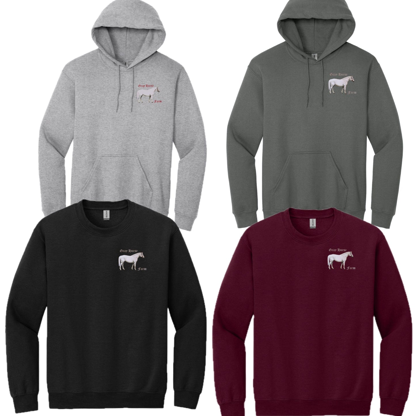 Equestrian Team Apparel Grey Horse Farm - Hoodies and Sweatshirts equestrian team apparel online tack store mobile tack store custom farm apparel custom show stable clothing equestrian lifestyle horse show clothing riding clothes Grey Horse Farm - Hoodies and Sweatshirts horses equestrian tack store