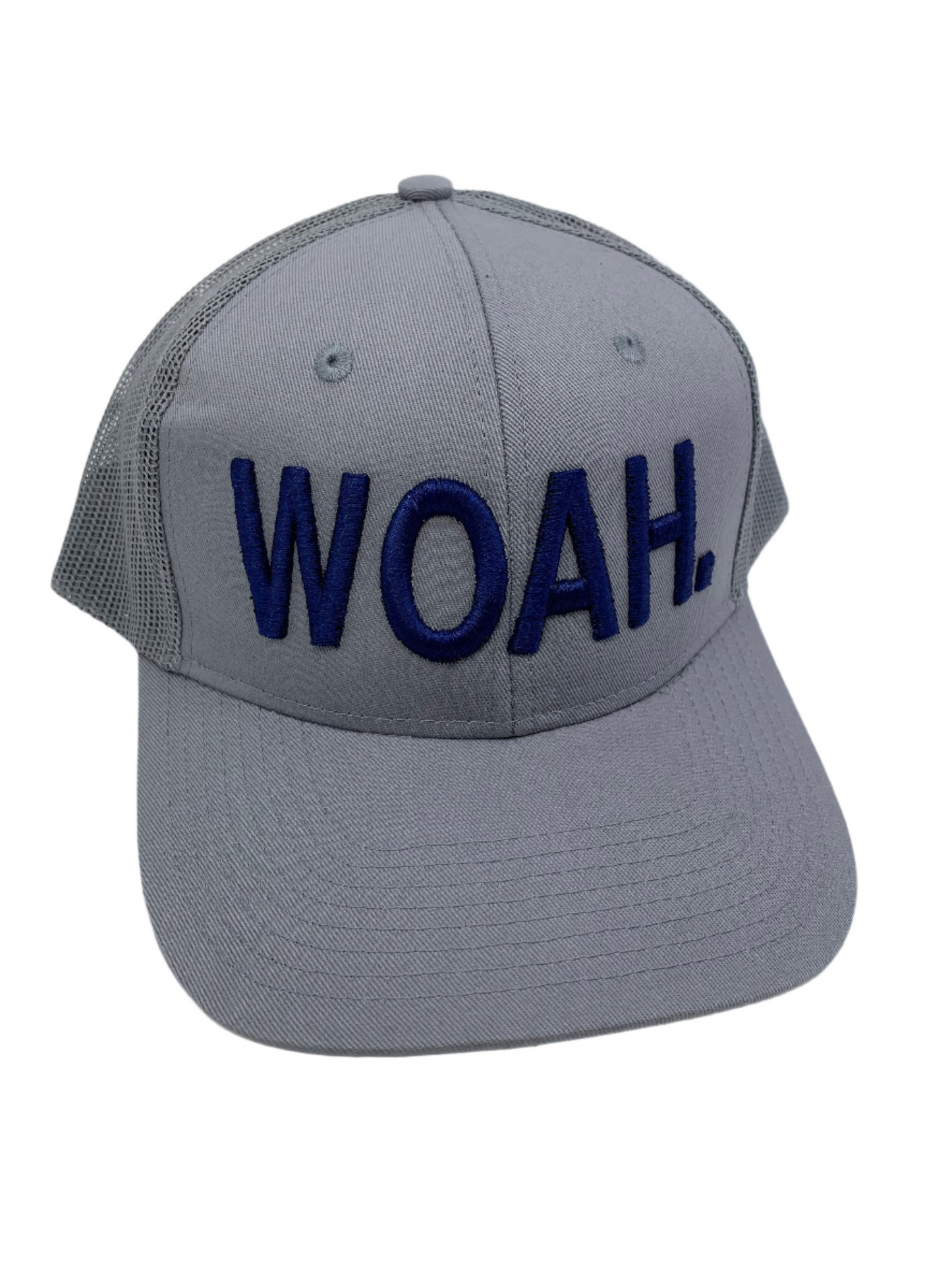 Equestrian Team Apparel Custom Team Hats Grey Trucker Cap-WOAH. equestrian team apparel online tack store mobile tack store custom farm apparel custom show stable clothing equestrian lifestyle horse show clothing riding clothes horses equestrian tack store