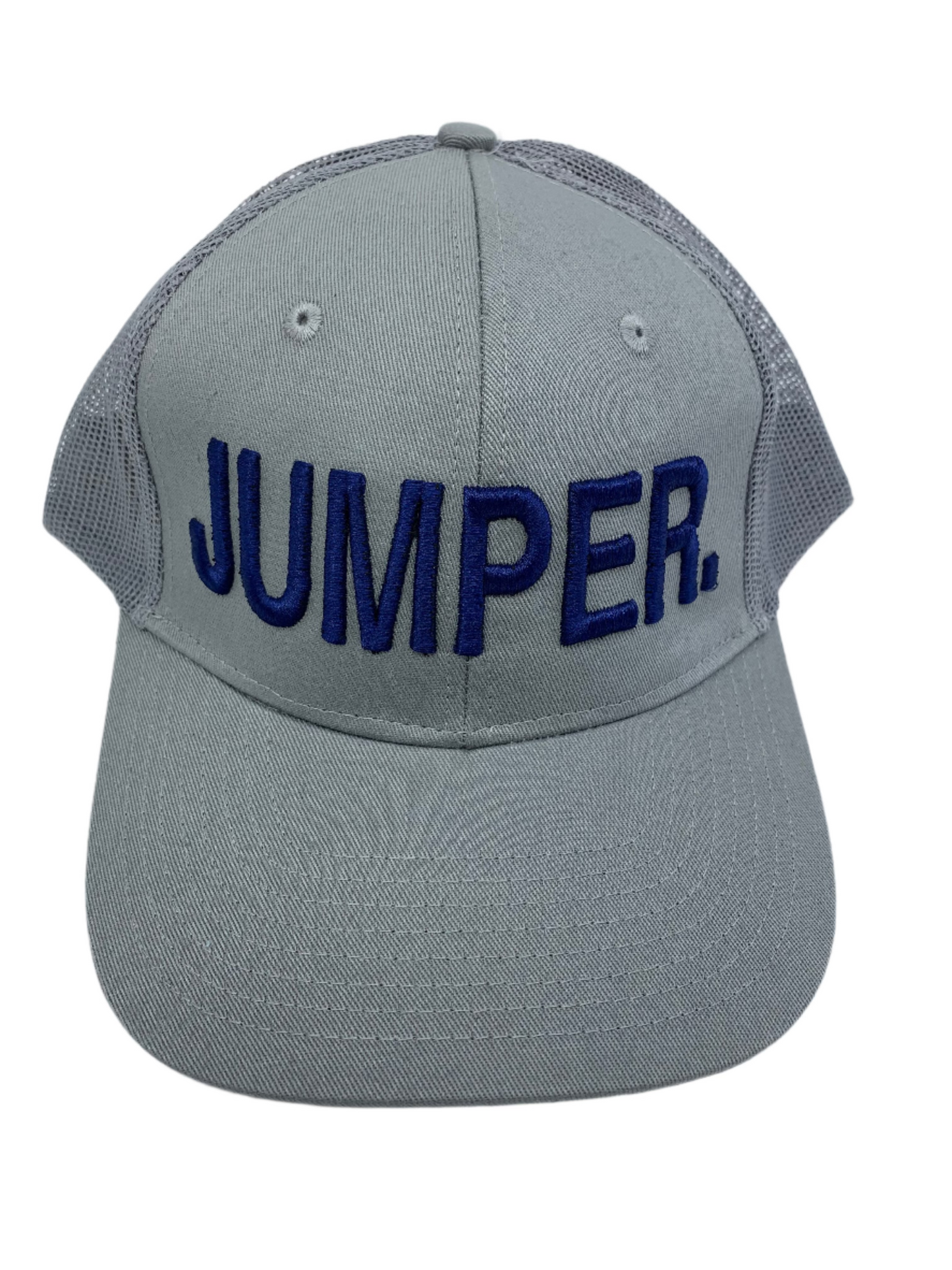 Equestrian Team Apparel Custom Team Hats Grey Trucker Cap-JUMPER. equestrian team apparel online tack store mobile tack store custom farm apparel custom show stable clothing equestrian lifestyle horse show clothing riding clothes horses equestrian tack store