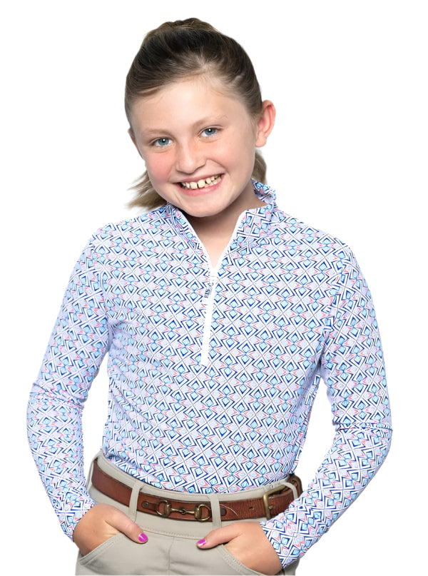 EIS Youth Shirt Retro Diamonds EIS- Sun Shirts Youth Medium 6-8 equestrian team apparel online tack store mobile tack store custom farm apparel custom show stable clothing equestrian lifestyle horse show clothing riding clothes ETA Kids Equestrian Fashion | EIS Sun Shirts horses equestrian tack store