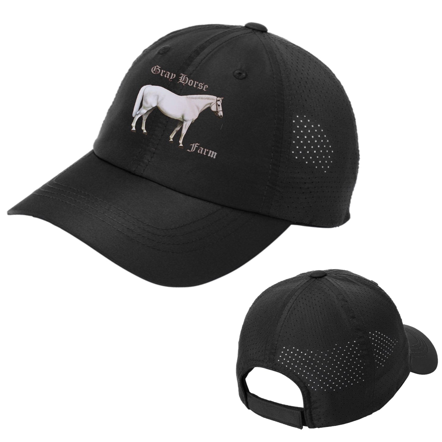 Equestrian Team Apparel Grey Horse Farm - Perforated Baseball Cap equestrian team apparel online tack store mobile tack store custom farm apparel custom show stable clothing equestrian lifestyle horse show clothing riding clothes Grey Horse Farm - Perforated Baseball Cap horses equestrian tack store