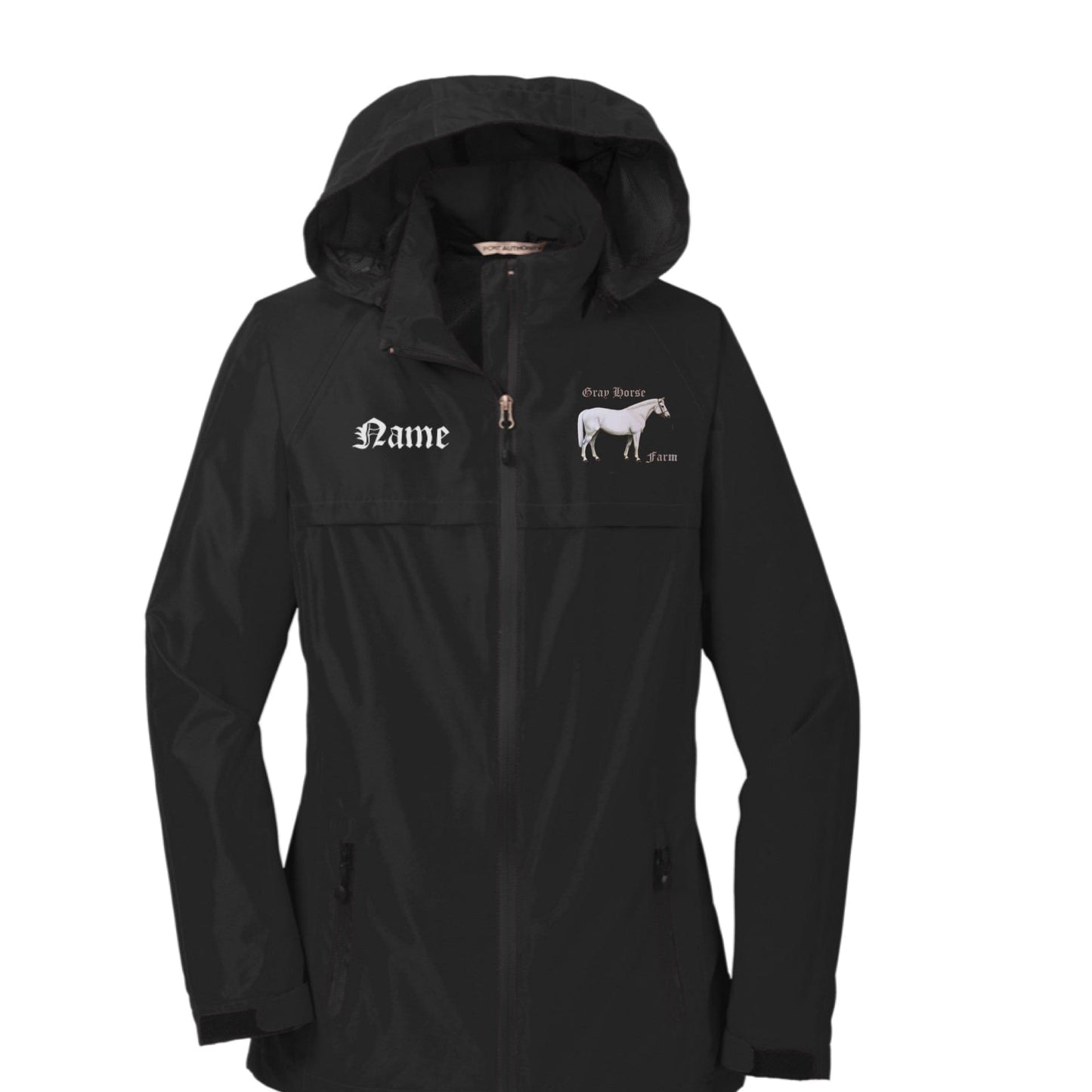 Equestrian Team Apparel XS / Ladies Grey Horse Farm - Raincoat equestrian team apparel online tack store mobile tack store custom farm apparel custom show stable clothing equestrian lifestyle horse show clothing riding clothes Grey Horse Farm - Raincoat horses equestrian tack store