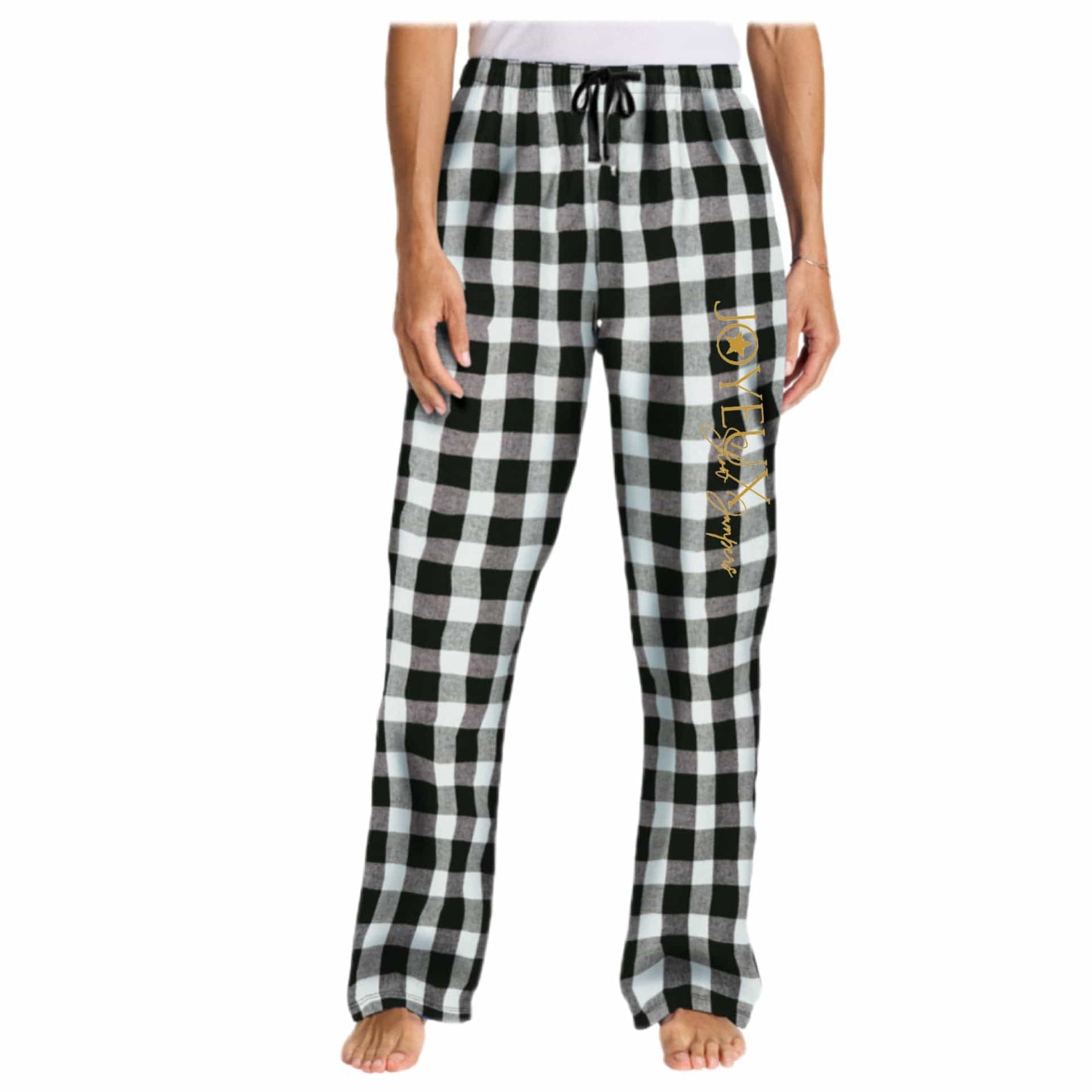 Equestrian Team Apparel Black and white buffalo check / XS / Ladies Joyeux Show Stables- Flannel Pants equestrian team apparel online tack store mobile tack store custom farm apparel custom show stable clothing equestrian lifestyle horse show clothing riding clothes Joyeux Show Stables- Flannel Pants horses equestrian tack store