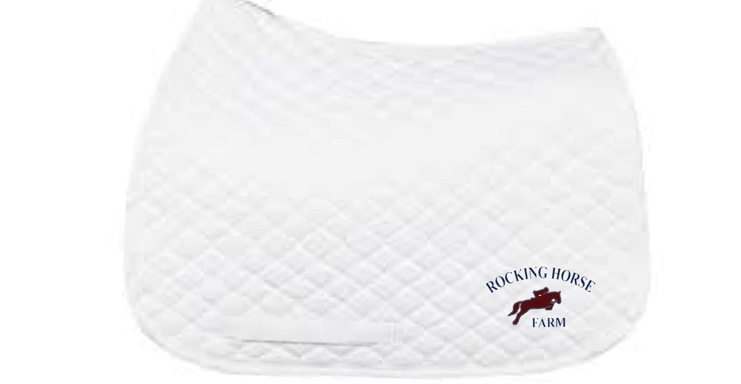 Equestrian Team Apparel White Rocking Horse Farm - Saddle Pad equestrian team apparel online tack store mobile tack store custom farm apparel custom show stable clothing equestrian lifestyle horse show clothing riding clothes Rocking Horse Farm - Saddle Pad horses equestrian tack store