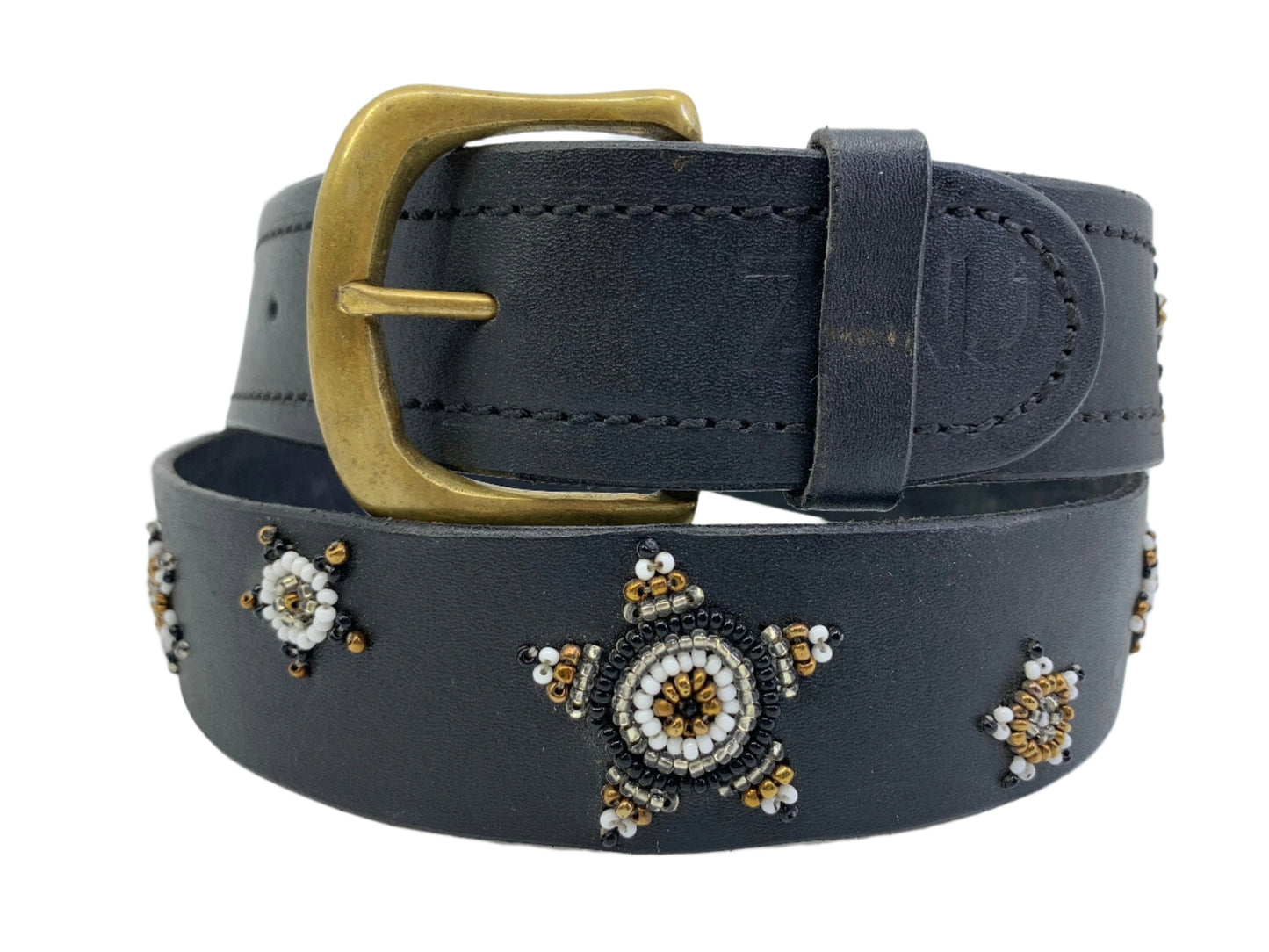 Equestrian Team Apparel M Beaded Belt- 1" White/Gold/Black/Silver Stars equestrian team apparel online tack store mobile tack store custom farm apparel custom show stable clothing equestrian lifestyle horse show clothing riding clothes horses equestrian tack store