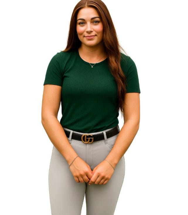 Equisite Elements of Style clothing XXS / Forest Equisite Elements- Hallie Perforated Tee Shirt equestrian team apparel online tack store mobile tack store custom farm apparel custom show stable clothing equestrian lifestyle horse show clothing riding clothes Equisite Elements- Hallie Perforated Tee Shirt horses equestrian tack store