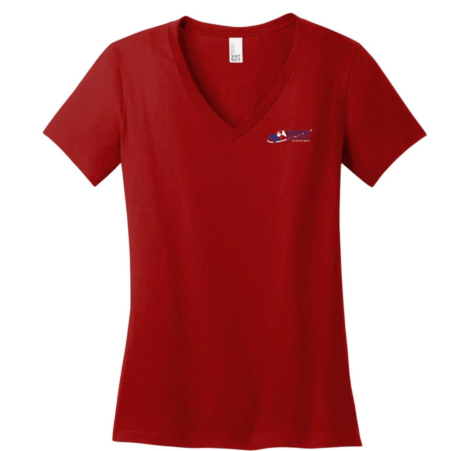 Equestrian Team Apparel Red / XS Equijenn Equestrian International - V neck tee equestrian team apparel online tack store mobile tack store custom farm apparel custom show stable clothing equestrian lifestyle horse show clothing riding clothes Equijenn Equestrian International - V neck tee horses equestrian tack store