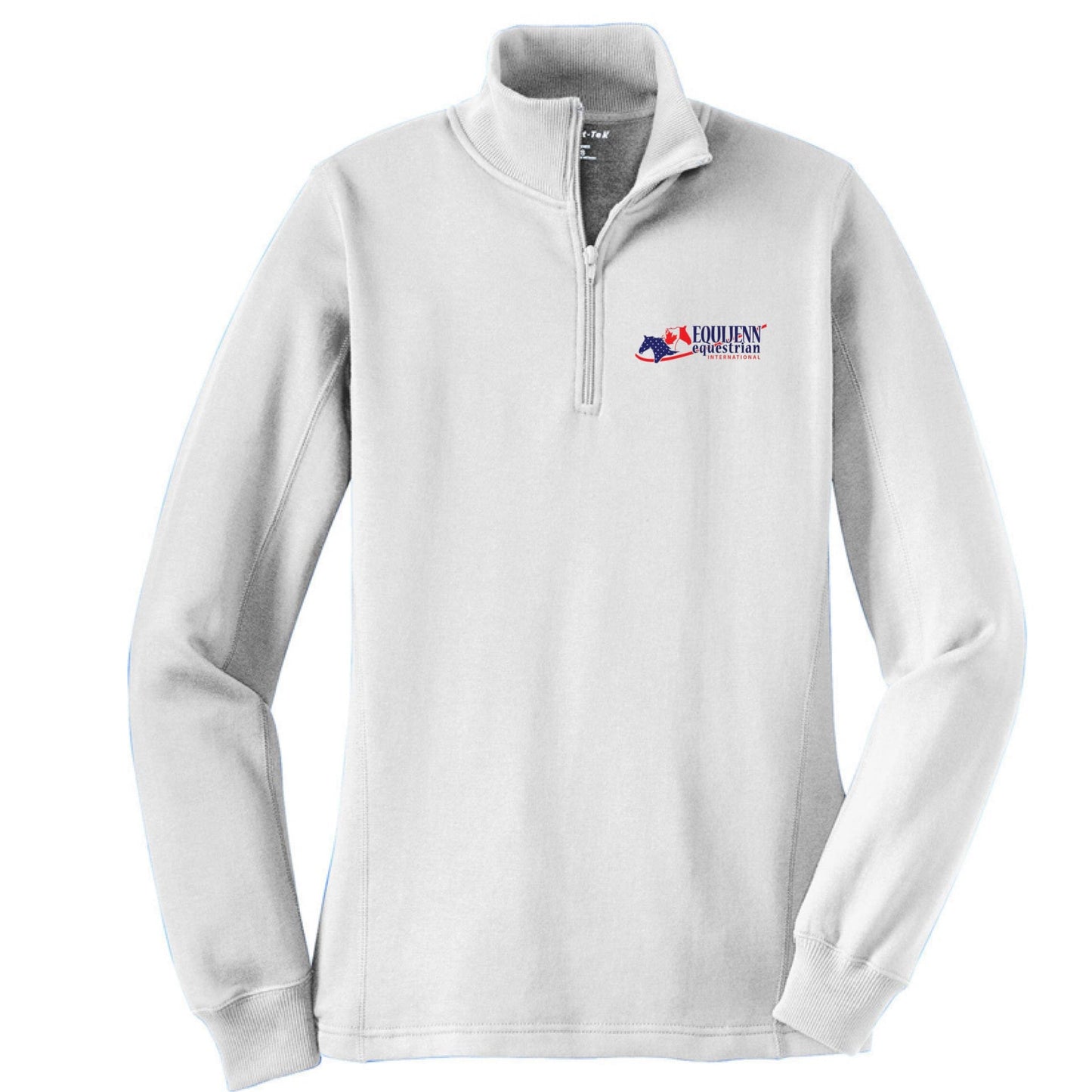 Equestrian Team Apparel White / XS / Ladies Equijenn Equestrian International - 1/4 Zip Sweatshirt equestrian team apparel online tack store mobile tack store custom farm apparel custom show stable clothing equestrian lifestyle horse show clothing riding clothes Equijenn Equestrian International - 1/4 Zip Sweatshirt horses equestrian tack store