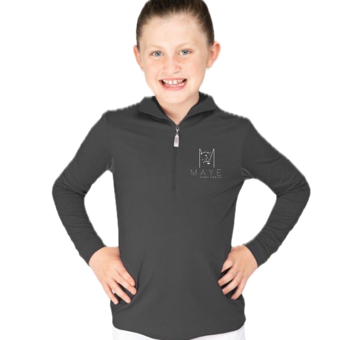 Equestrian Team Apparel Maye Sport Horses - Youth Sun Shirt equestrian team apparel online tack store mobile tack store custom farm apparel custom show stable clothing equestrian lifestyle horse show clothing riding clothes Maye Sport Horses - Youth Sun Shirt horses equestrian tack store