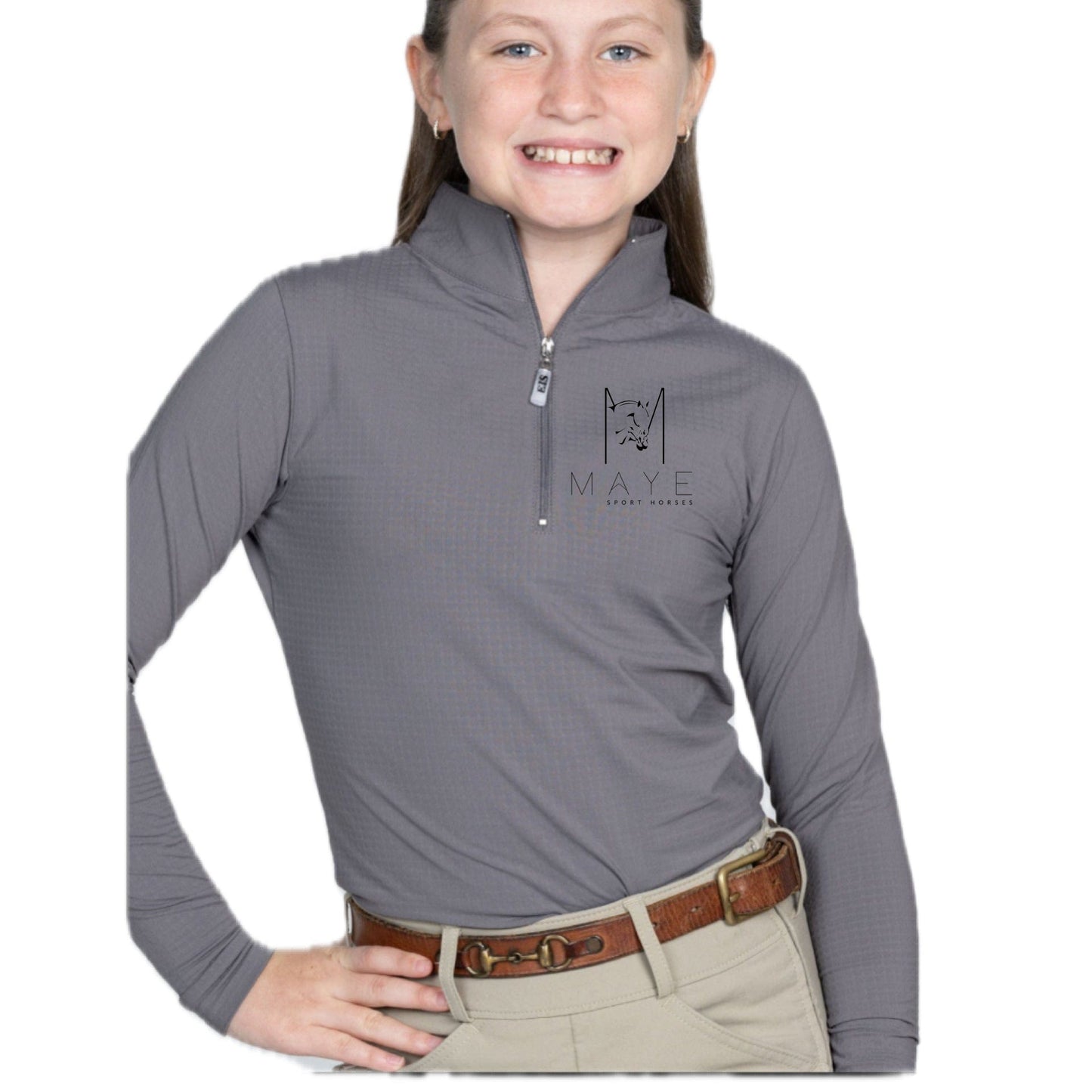 Equestrian Team Apparel Maye Sport Horses - Youth Sun Shirt equestrian team apparel online tack store mobile tack store custom farm apparel custom show stable clothing equestrian lifestyle horse show clothing riding clothes Maye Sport Horses - Youth Sun Shirt horses equestrian tack store