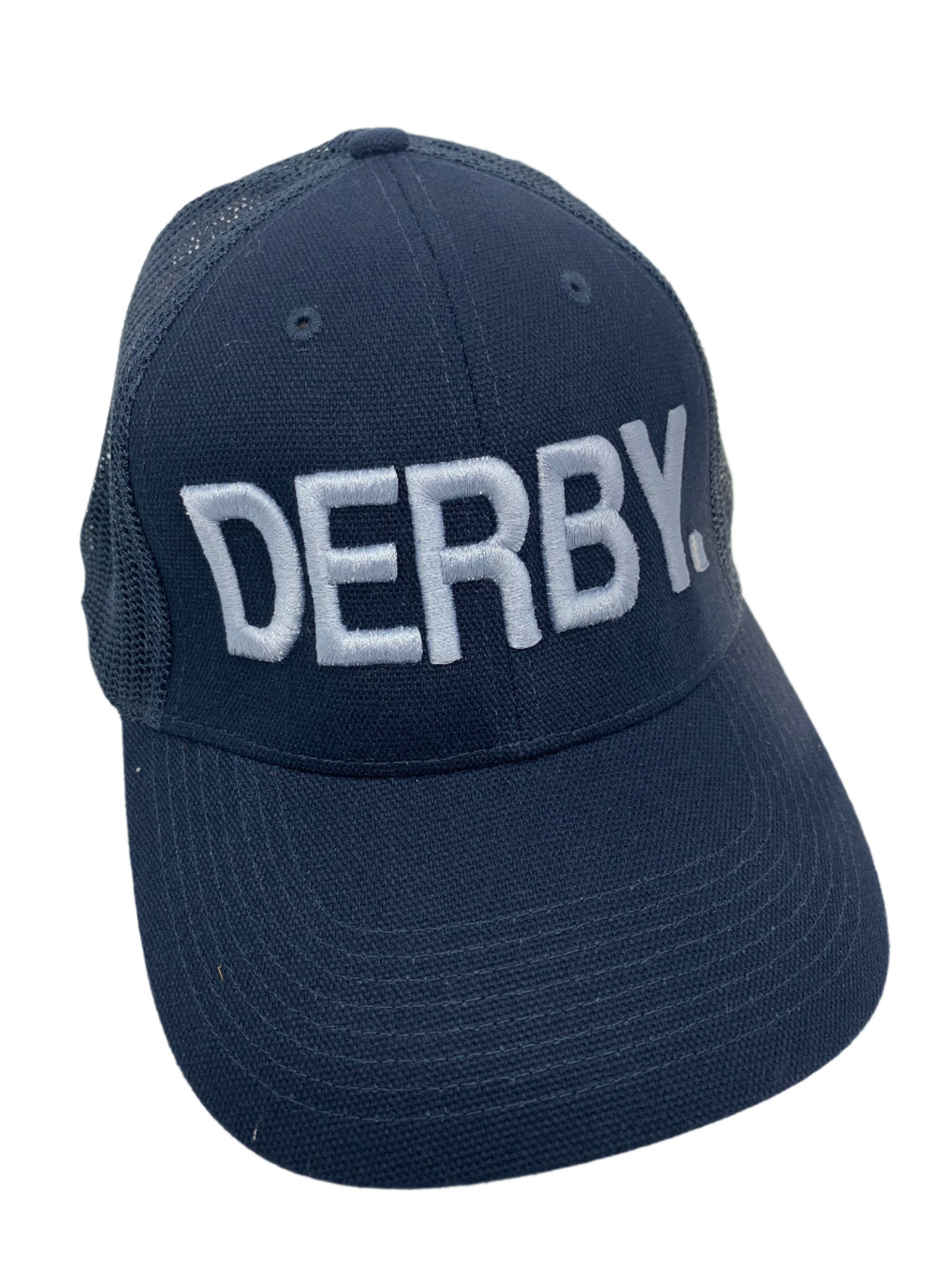 Equestrian Team Apparel Custom Team Hats Navy/Grey Trucker Cap-DERBY. equestrian team apparel online tack store mobile tack store custom farm apparel custom show stable clothing equestrian lifestyle horse show clothing riding clothes horses equestrian tack store