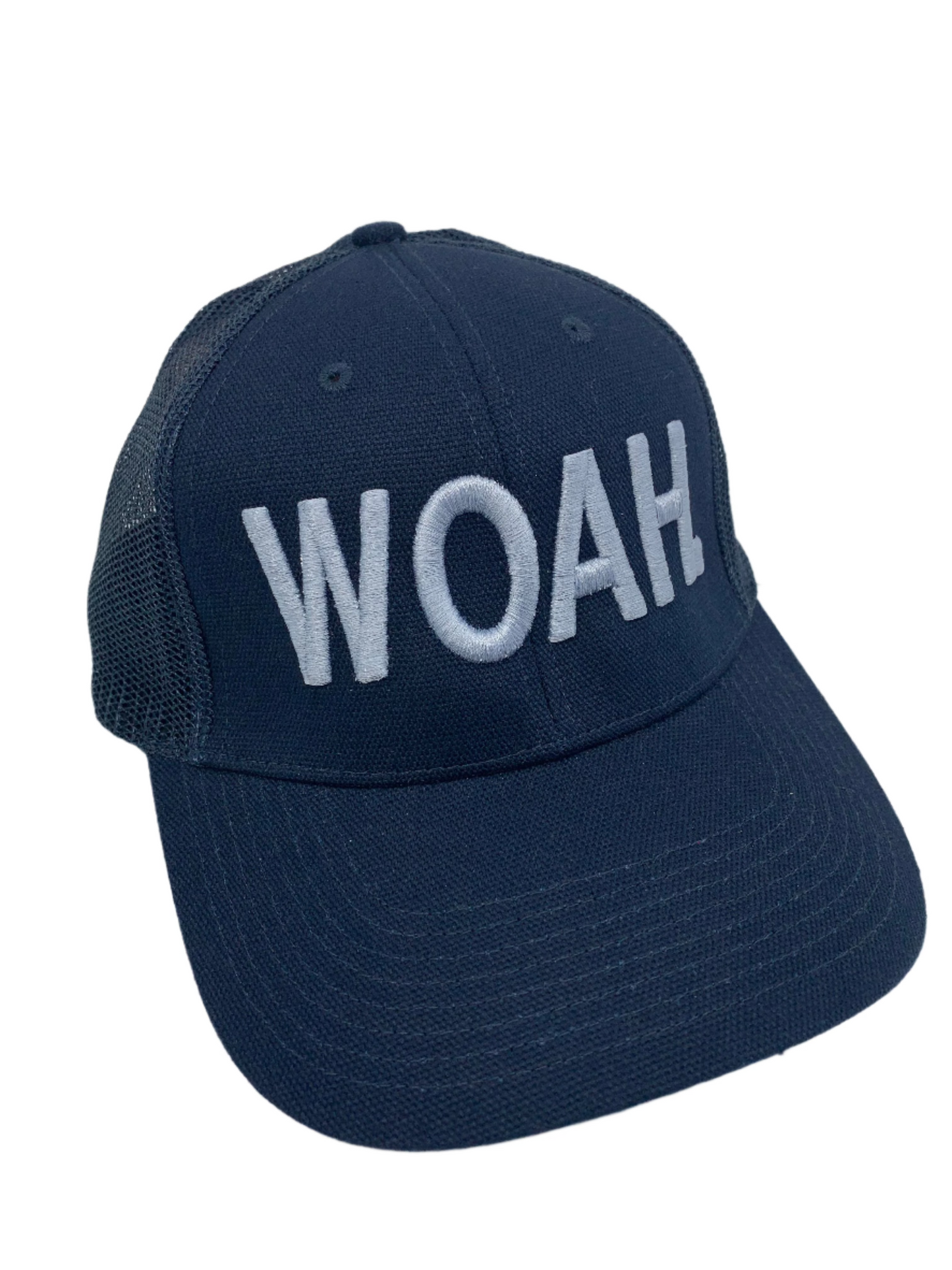 Equestrian Team Apparel Custom Team Hats Navy/Grey Trucker Cap-WOAH. equestrian team apparel online tack store mobile tack store custom farm apparel custom show stable clothing equestrian lifestyle horse show clothing riding clothes horses equestrian tack store