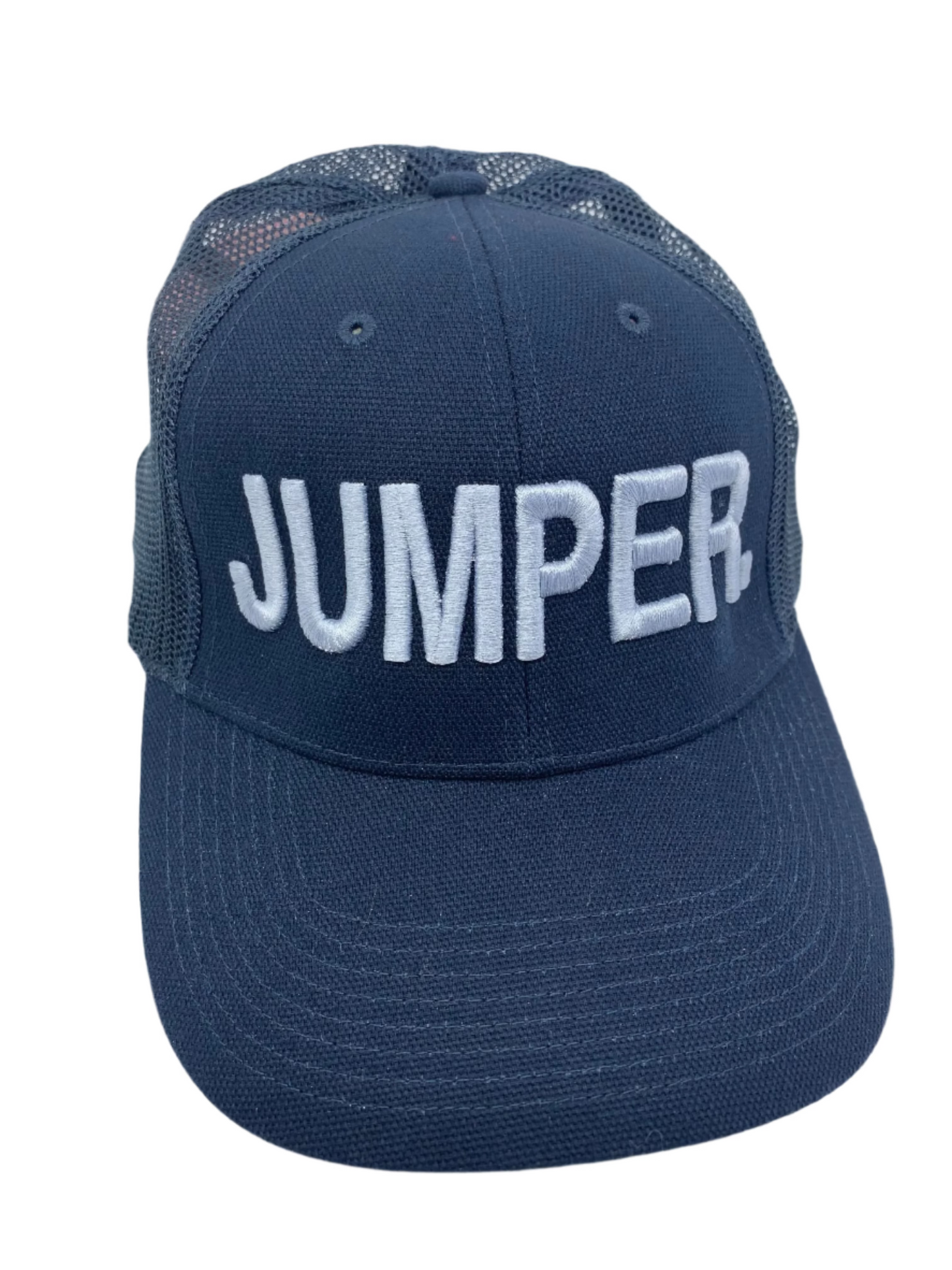 Equestrian Team Apparel Custom Team Hats Navy/Grey Trucker Cap-JUMPER. equestrian team apparel online tack store mobile tack store custom farm apparel custom show stable clothing equestrian lifestyle horse show clothing riding clothes horses equestrian tack store