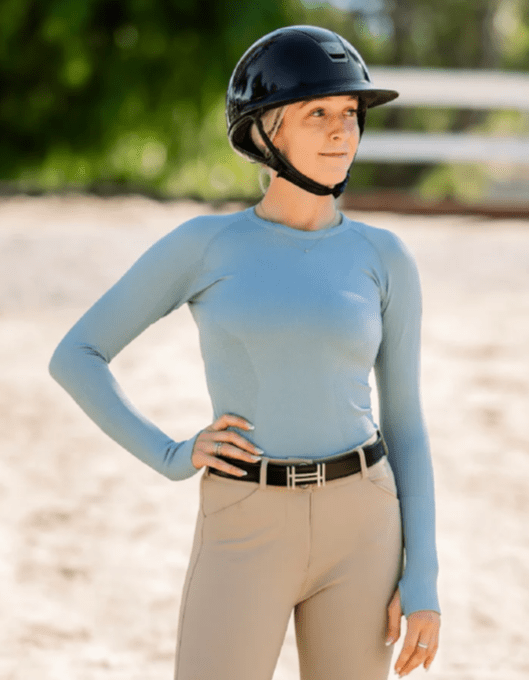 TKEQ- Kennedy Seamless Long Sleeve Shirt - (Midnight) - Equestrian