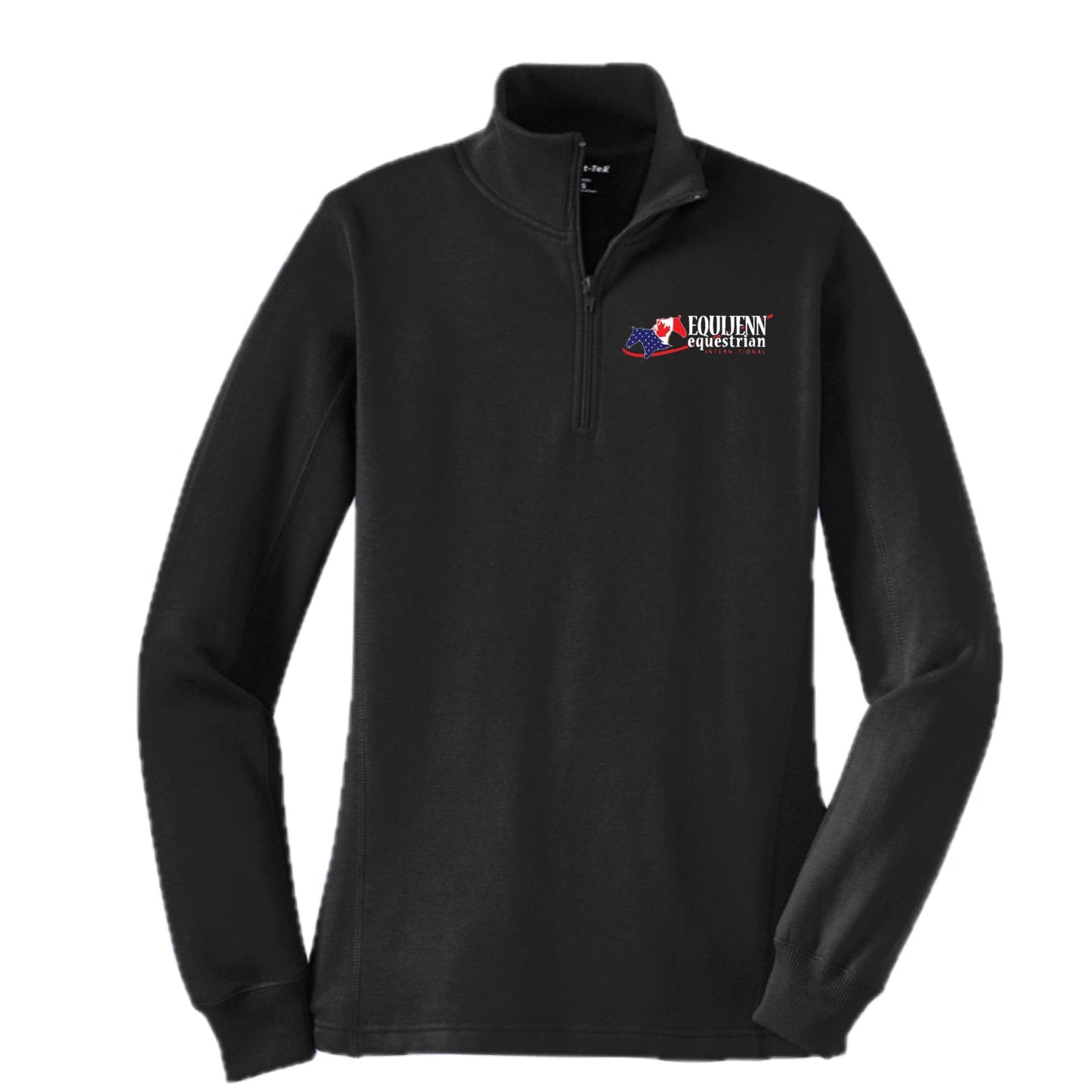 Equestrian Team Apparel Black / XS / Ladies Equijenn Equestrian International - 1/4 Zip Sweatshirt equestrian team apparel online tack store mobile tack store custom farm apparel custom show stable clothing equestrian lifestyle horse show clothing riding clothes Equijenn Equestrian International - 1/4 Zip Sweatshirt horses equestrian tack store