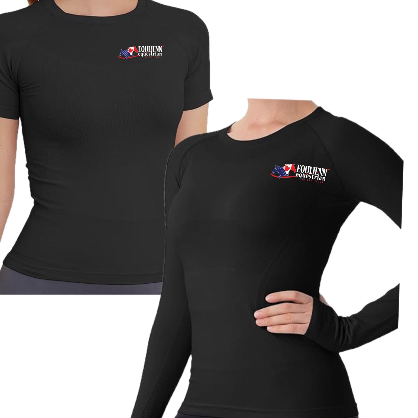 Equestrian Team Apparel Black / XS / Long Sleeve Equijenn Equestrian International - Tech Shirt equestrian team apparel online tack store mobile tack store custom farm apparel custom show stable clothing equestrian lifestyle horse show clothing riding clothes Equijenn Equestrian International - Tech Shirt horses equestrian tack store