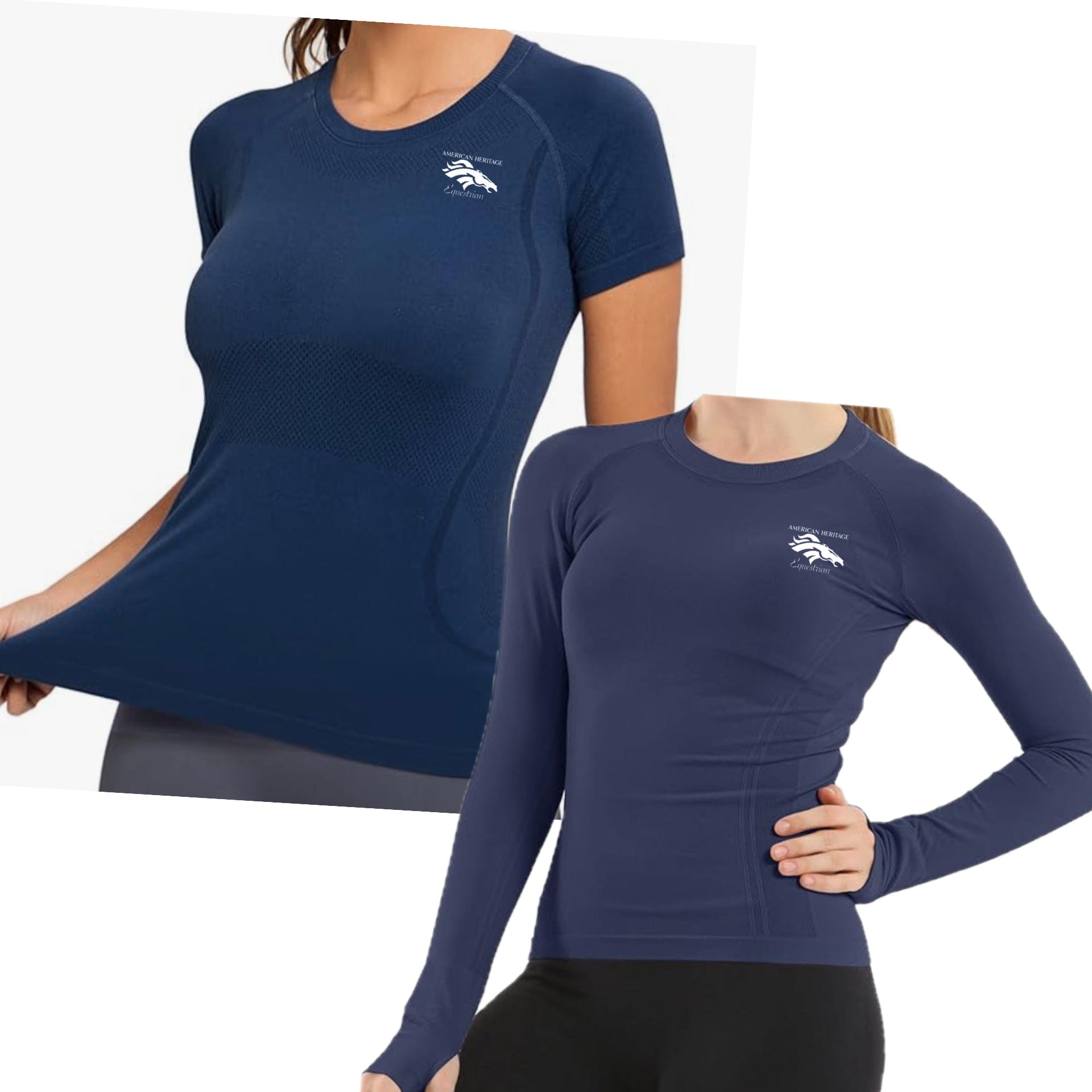 Equestrian Team Apparel Custom Shirts XS / Navy / Long Sleeve American Heritage- Tech Shirt equestrian team apparel online tack store mobile tack store custom farm apparel custom show stable clothing equestrian lifestyle horse show clothing riding clothes American Heritage- Tech Shirt horses equestrian tack store