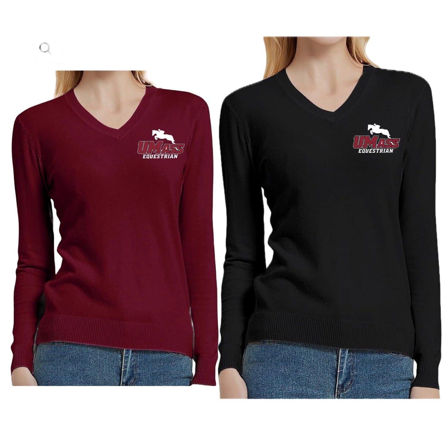 Equestrian Team Apparel U Mass Equestrian Team V Neck Sweater equestrian team apparel online tack store mobile tack store custom farm apparel custom show stable clothing equestrian lifestyle horse show clothing riding clothes U Mass Equestrian Team V Neck Sweater horses equestrian tack store