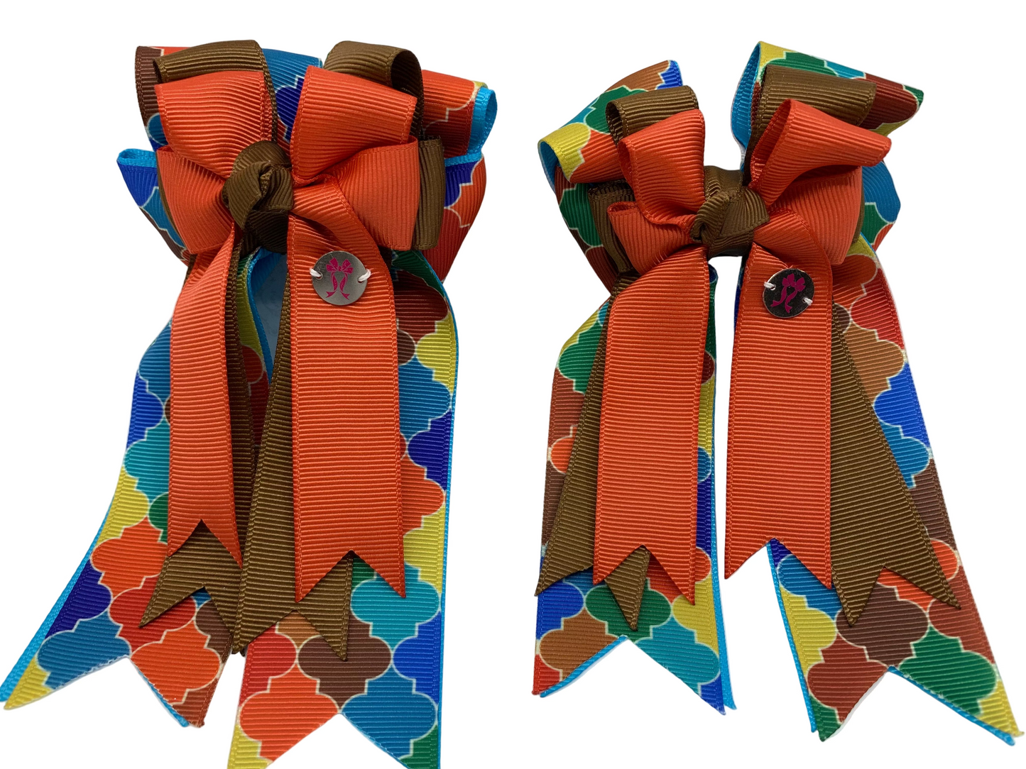 PonyTail Bows 3" Tails PonyTail Bows- Earth Moroccan equestrian team apparel online tack store mobile tack store custom farm apparel custom show stable clothing equestrian lifestyle horse show clothing riding clothes PonyTail Bows | Equestrian Hair Accessories horses equestrian tack store