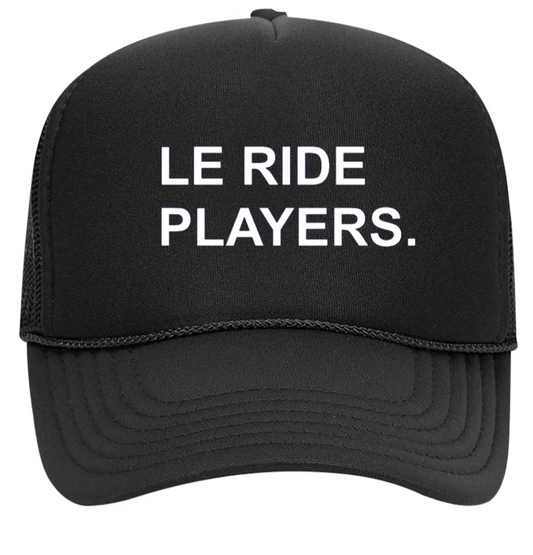 Equestrian Team Apparel Hats Le Ride. Trucker Cap Mesh Back Le Ride Players Black equestrian team apparel online tack store mobile tack store custom farm apparel custom show stable clothing equestrian lifestyle horse show clothing riding clothes horses equestrian tack store