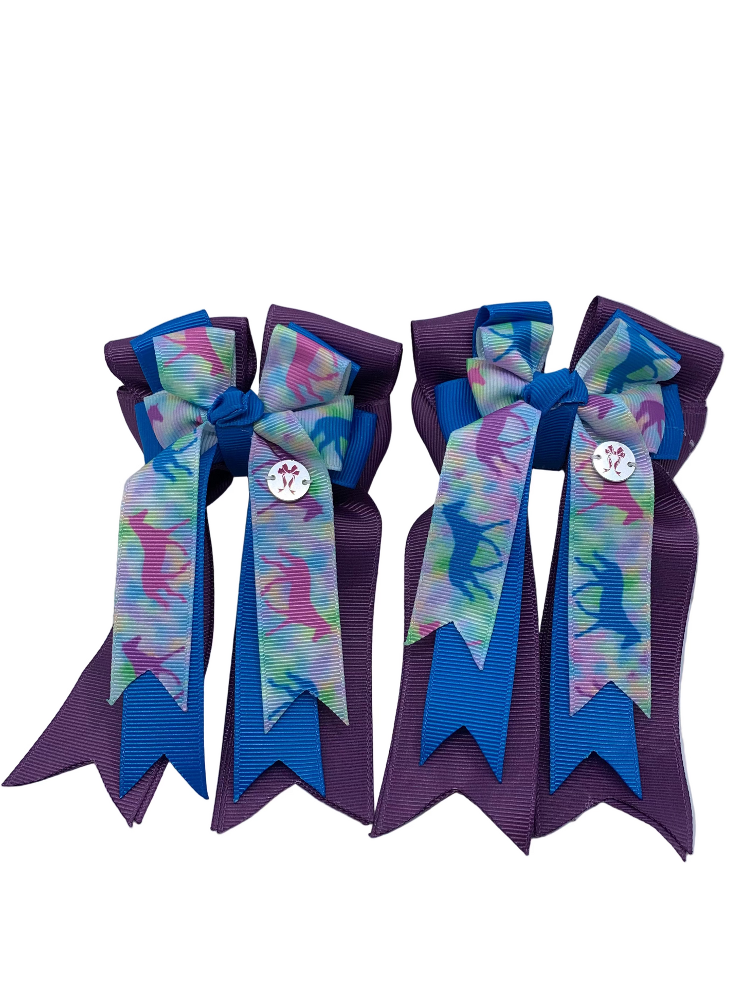PonyTail Bows 3" Tails PonyTail Bows- Purple Blue Horses equestrian team apparel online tack store mobile tack store custom farm apparel custom show stable clothing equestrian lifestyle horse show clothing riding clothes PonyTail Bows | Equestrian Hair Accessories horses equestrian tack store