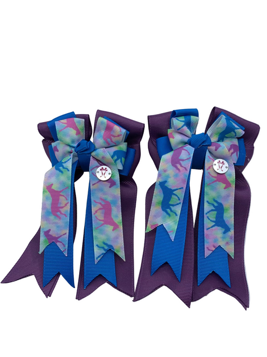 PonyTail Bows 3" Tails PonyTail Bows- Purple Blue Horses equestrian team apparel online tack store mobile tack store custom farm apparel custom show stable clothing equestrian lifestyle horse show clothing riding clothes PonyTail Bows | Equestrian Hair Accessories horses equestrian tack store
