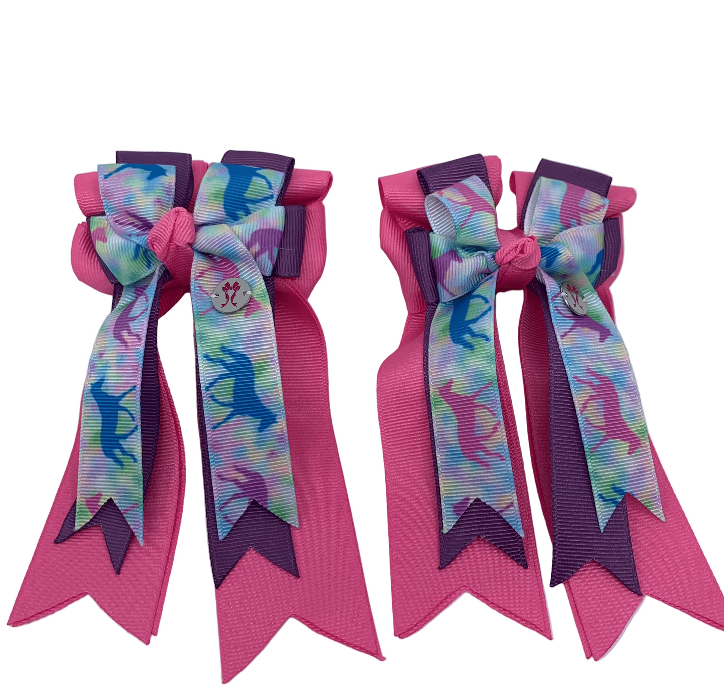PonyTail Bows 3" Tails PonyTail Bows- Pink Purple Horses equestrian team apparel online tack store mobile tack store custom farm apparel custom show stable clothing equestrian lifestyle horse show clothing riding clothes PonyTail Bows | Equestrian Hair Accessories horses equestrian tack store