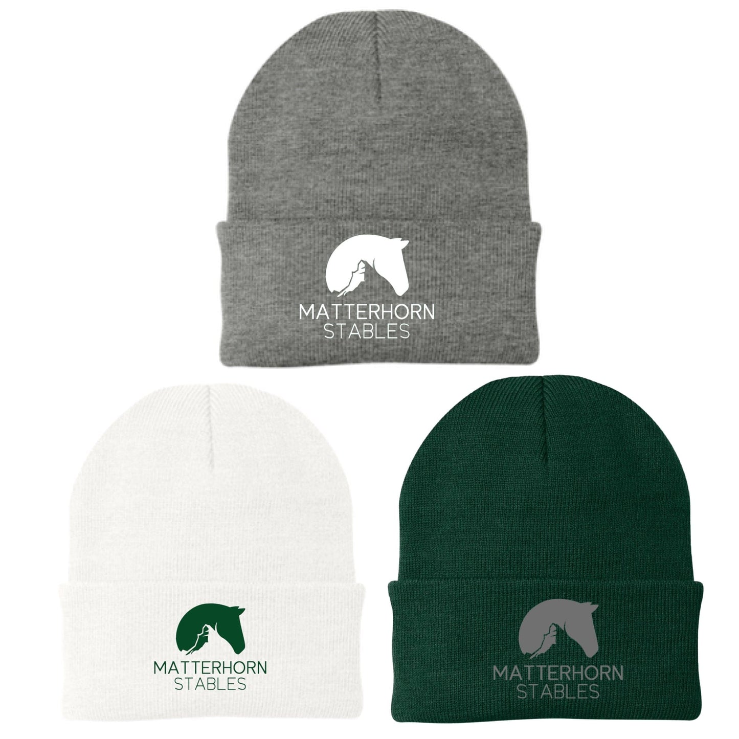 Equestrian Team Apparel Matterhorn Stables- Beanies equestrian team apparel online tack store mobile tack store custom farm apparel custom show stable clothing equestrian lifestyle horse show clothing riding clothes Matterhorn Stables- Beanies horses equestrian tack store