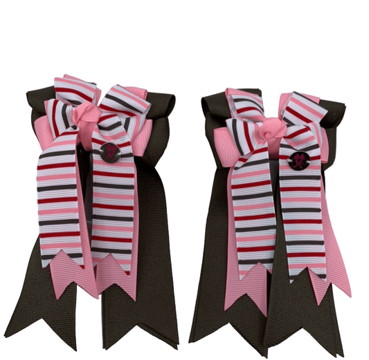 PonyTail Bows 3" Tails PonyTail Bows-Charming Brown Base equestrian team apparel online tack store mobile tack store custom farm apparel custom show stable clothing equestrian lifestyle horse show clothing riding clothes PonyTail Bows | Equestrian Hair Accessories horses equestrian tack store