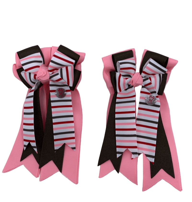 PonyTail Bows 3" Tails PonyTail Bows-Charming Pink Base equestrian team apparel online tack store mobile tack store custom farm apparel custom show stable clothing equestrian lifestyle horse show clothing riding clothes PonyTail Bows | Equestrian Hair Accessories horses equestrian tack store