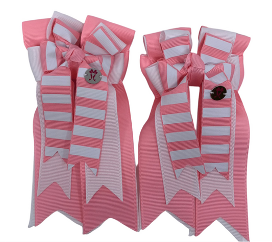 PonyTail Bows 3" Tails PonyTail Bows- Pink Candy Stripes equestrian team apparel online tack store mobile tack store custom farm apparel custom show stable clothing equestrian lifestyle horse show clothing riding clothes PonyTail Bows | Equestrian Hair Accessories horses equestrian tack store