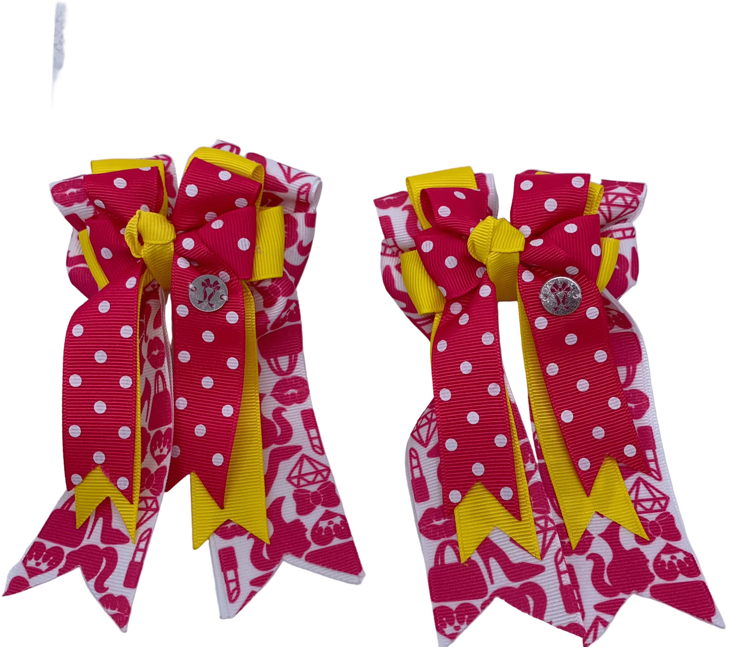 PonyTail Bows 3" Tails PonyTail Bows- Polka Dot Barbie equestrian team apparel online tack store mobile tack store custom farm apparel custom show stable clothing equestrian lifestyle horse show clothing riding clothes PonyTail Bows | Equestrian Hair Accessories horses equestrian tack store